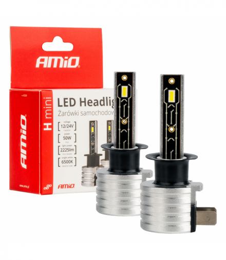 Żarówki samochodowe LED seria H-mini H1 6500K Canbus AMiO 03329