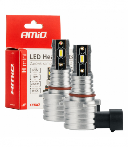 Żarówki samochodowe LED seria H-mini HB3 9005/HIR1 9011/H10 6500K Canbus AMiO 03334