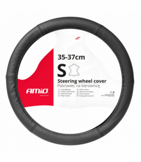 Pokrowiec skórzany perforowany nakładka na kierownicę samochodową S 35-37cm SWC-50-S AMiO 03555