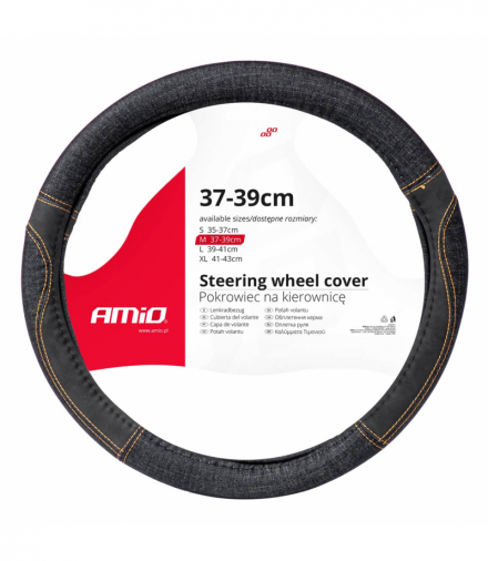 Pokrowiec nakładka na kierownicę samochodową M 37-39cm SWC-52-M AMiO 03565