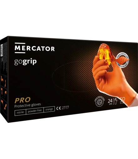 Rękawice nitrylowe pomarańczowe Mercator GoGrip Orange 50 sztuk rozmiar XXL MERCATOR MER20338