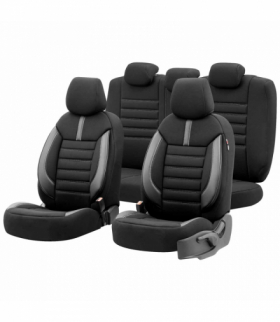 Komplet pokrowców na fotele samochodowe OTOM LIMITED 102 BLACK/GREY 3-ZIP OTOM OT74048