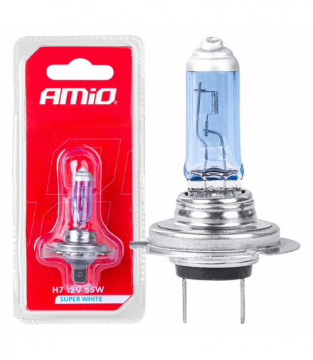 Żarówka halogenowa H7 12V 55W Super White 1szt. blister AMiO 03364