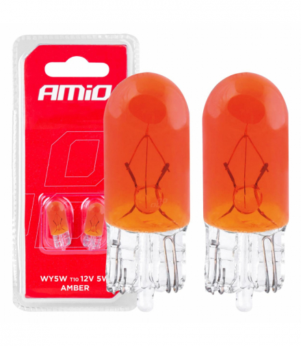 Żarówki halogenowe T10 W5W W2.1x9.5d 12V 2szt. blister AMiO 03347