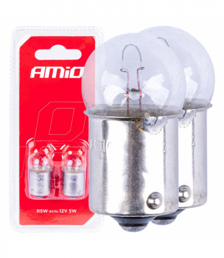 Żarówki halogenowe R5W BA15s 12V 2szt. blister AMiO 03349