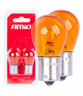 Żarówki halogenowe PY21W BAU15S 12V POMARAŃCZOWE 2szt. blister AMiO 03352