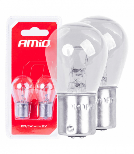 Żarówki halogenowe P21/5W BAY15D 12V 2szt. blister AMiO 03353