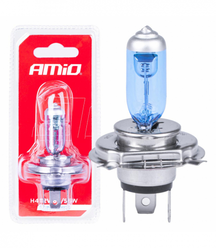 Żarówka halogenowa H4 12V 60/55W Super White 1szt. blister AMiO 03362