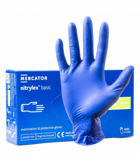 Rękawice nitrylowe niebieskie Mercator Nitrylex Basic rozmiar S 100 szt. MERCATOR MER02956