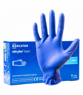 Rękawice nitrylowe niebieskie Mercator Nitrylex Basic rozmiar M 100 szt. MERCATOR MER02957