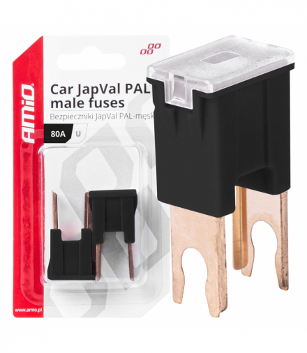 Bezpieczniki samochodowe JAPVAL PAL męskie 2 szt. 80A AMiO 03410