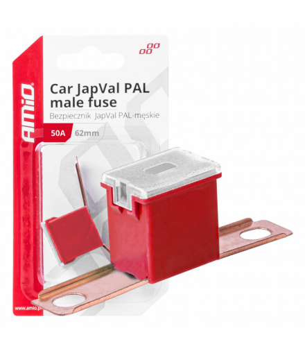Bezpiecznik samochodowy JAPVAL PAL męski 62mm 50A AMiO 03429