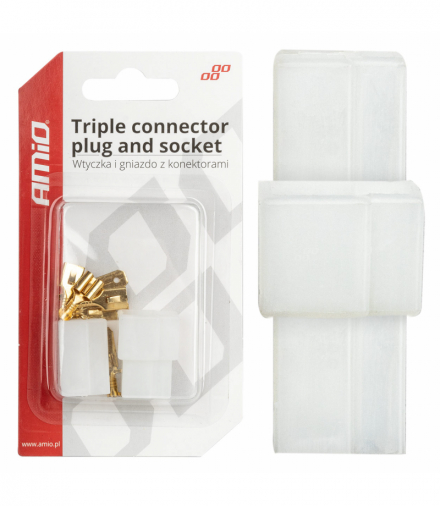 Wtyczka gniazdo kostka złącze elektryczne 3 PIN + konektory AMiO 03513