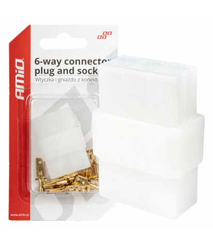 Wtyczka gniazdo kostka złącze elektryczne 6 PIN + konektory AMiO 03515