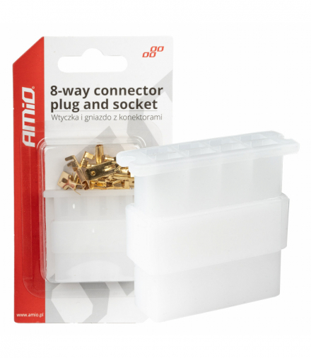 Wtyczka gniazdo kostka złącze elektryczne 8 PIN + konektory AMiO 03516