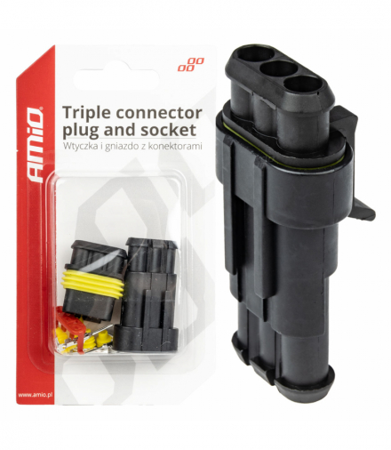 Kostka wtyk złącze hermetyczne superseal 3 PIN AMiO 03519
