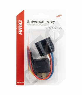 Przekaźnik samochodowy wiązka gniazdo 5 PIN 12V 40A AMiO 03510