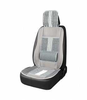 Mata na fotel siedzenie koraliki z podparciem pod plecy i zagłówkiem AMiO 03647