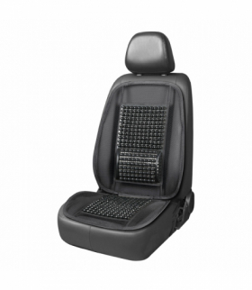 Wentylowana mata na fotel siedzenie koraliki z podparciem pod plecy do samochodu AMiO 03645