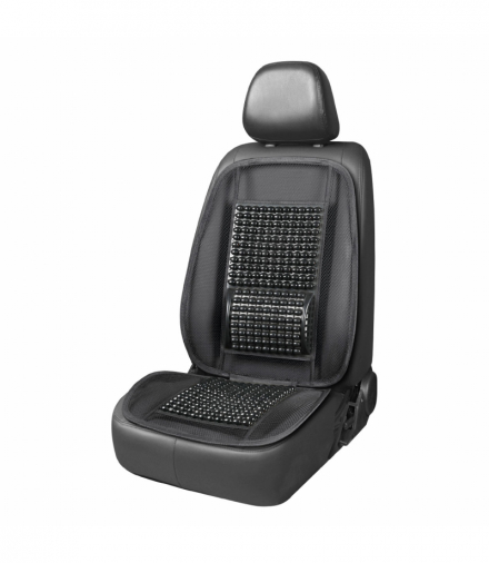 Wentylowana mata na fotel siedzenie koraliki z podparciem pod plecy do samochodu AMiO 03645