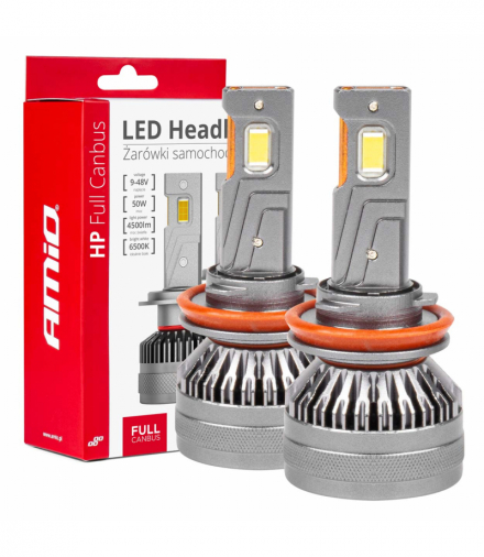Żarówki samochodowe LED seria HP Full Canbus H8 H9 H11 H16 6500K AMiO 03677