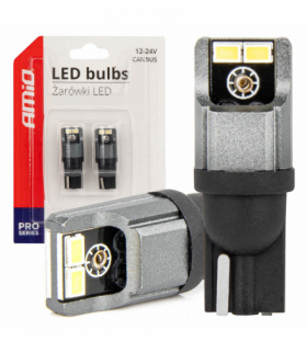 Żarówki LED CANBUS 3020 4SMD T10 W5W W10W 12V 24V AMiO 03717
