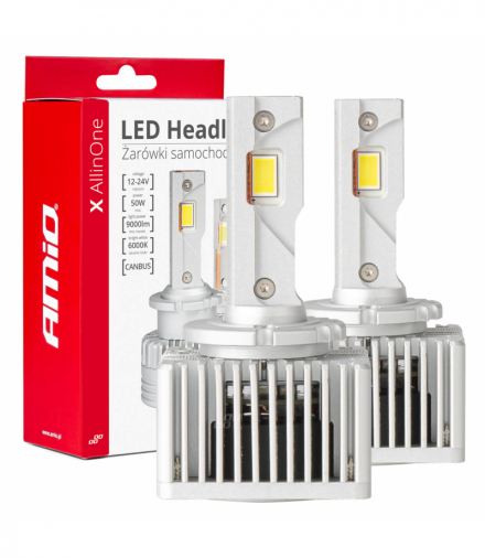 Żarówki samochodowe LED seria X AllinOne D1S D3S D8S 6000K Canbus AMiO 03669