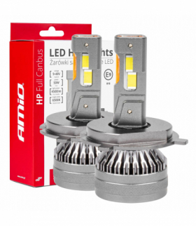 Żarówki samochodowe LED seria HP Full Canbus H4/H19 12V 24V 6500K AMiO 03673