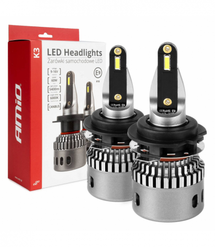 Żarówki samochodowe LED seria K3 H7-1 12V 6000K Canbus AMiO 03684