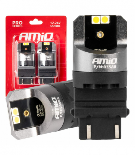 Żarówki LED CANBUS PRO series 3157 P27/7W 4x3030 SMD White 12/24V AMiO 03588