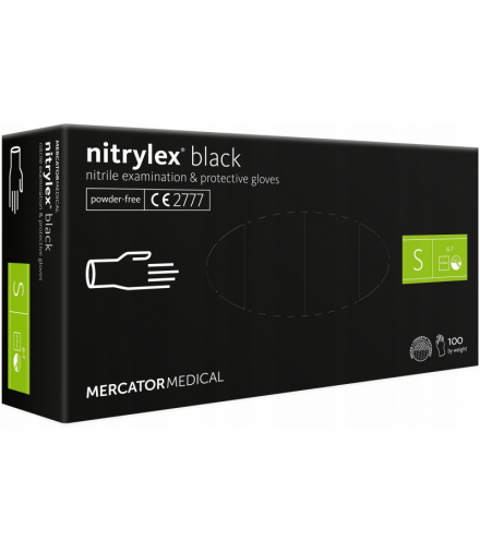 Rękawice nitrylowe czarne Mercator Nitrylex Black rozmiar S 100 szt. MERCATOR MER13229