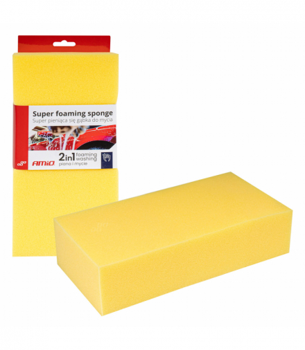 Gąbka do mycia auta samochodu miękka super piana AMiO 03842
