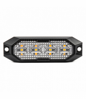 Lampa błyskowa ostrzegawcza płaska 4x3W LED R65 R10 12V 24V AMiO 03929