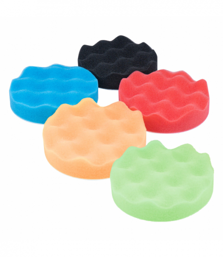 Zestaw gąbek do polerowania gąbki polerskie na rzep 5 el. 80 mm AMiO 03707