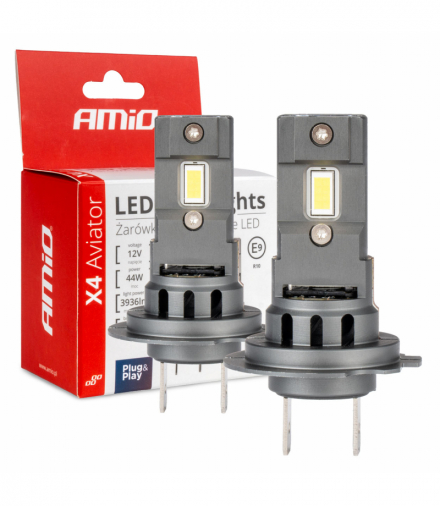Żarówki samochodowe LED seria X4 Aviator H7/H18 6500K Canbus AMiO 03764