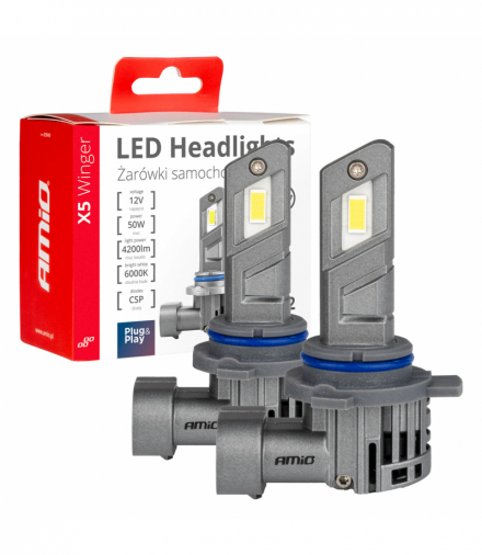 Żarówki samochodowe LED seria X5 Winger HIR2 6000K Canbus AMiO 03950
