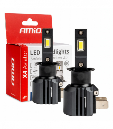 Żarówki samochodowe LED seria X4 Aviator H3 6500K Canbus AMiO 03762