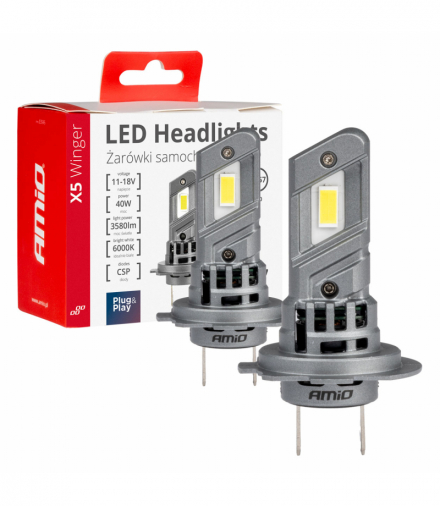 Żarówki samochodowe LED seria X5 Winger H7 H18 6000K Canbus AMiO 03946