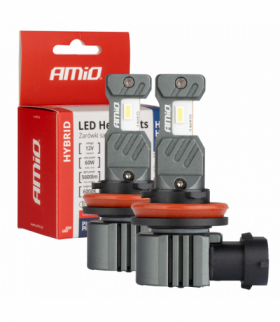 Żarówki samochodowe LED seria HYBRID H8 H9 H11 H16 6000K Canbus 60W AMiO 04116