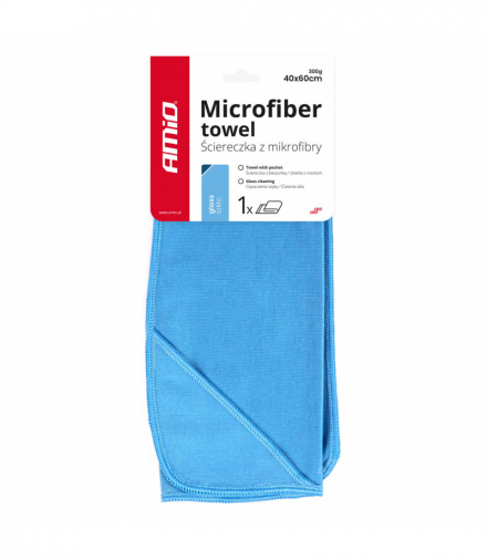 Ściereczka mikrofibra do mycia czyszczenia szyb okien luster 60x40 cm AMiO 03733