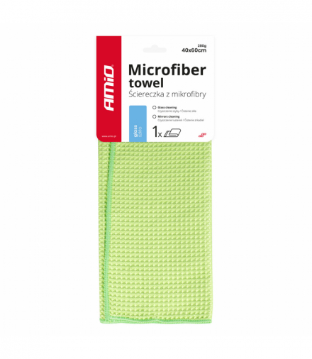 Ściereczka mikrofibra waflowa do szyb okien luster 40x60 cm AMiO 03735
