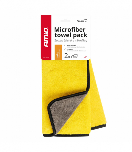 Mikrofibra ręcznik do osuszania samochodu auta 30x40 cm 2 sztuki AMiO 03755