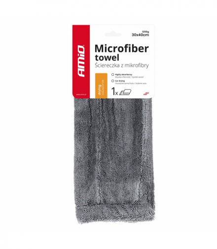 Ściereczka mikrofibra ręcznik do osuszania samochodu auta lakieru 30x40 cm AMiO 03759