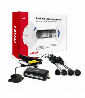 Zestaw czujników parkowania pod kamerę i wyświetlacz LCD czarne 22mm AMiO 02989