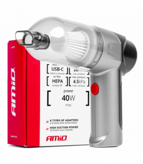 Odkurzacz samochodowy bezprzewodowy akumulatorowy HEPA 40W 4000mAh AMiO 03692