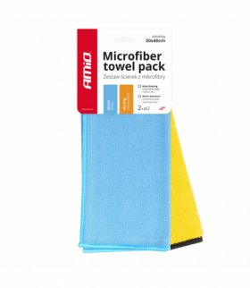 Zestaw ściereczek z mikrofibry do osuszania i szyb 30x40cm 300/600g 2 szt. AMiO 03749
