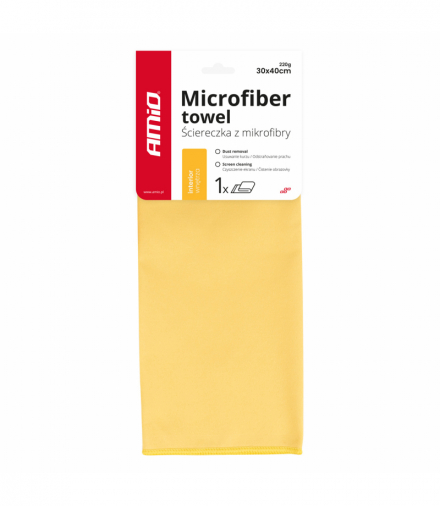 Mikrofibra ściereczka do mycia sprzątania czyszczenia wnętrza samochodu 30x40 cm AMiO 03744