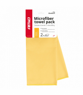 Mikrofibra ściereczka do mycia sprzątania czyszczenia wnętrza samochodu 30x40 cm 2 szt. AMiO 03745