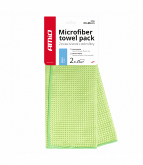 Ściereczka mikrofibra waflowa do szyb okien luster 40x30 cm 2 szt. AMiO 03734