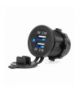 Ładowarka samochodowa z gniazdami USB wodoodporna 4.2A 2xUSB 12V 24V AMiO 04217